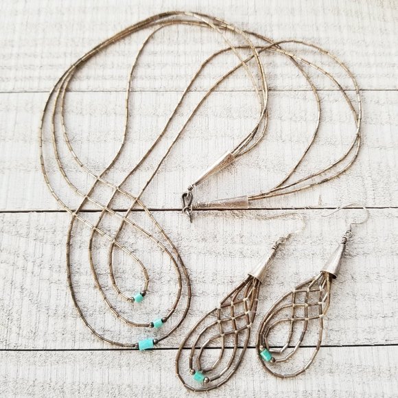 Jewelry - Native American Liquid Silver 925 Necklace Infinity Loop Vintage Boho